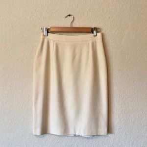 White Wool Pencil Skirt